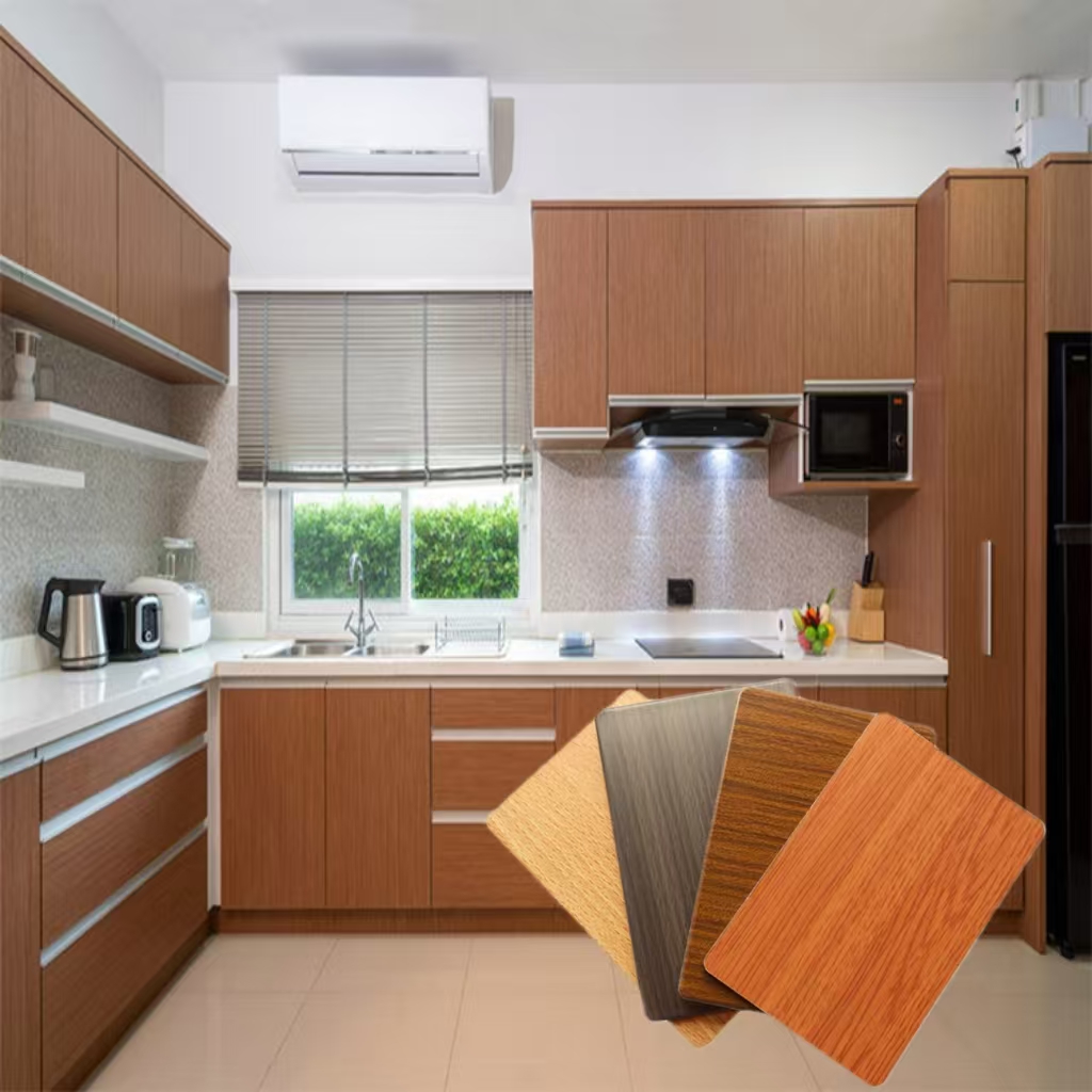 wood color ACP aluminum composite panel for indoor kitchen 